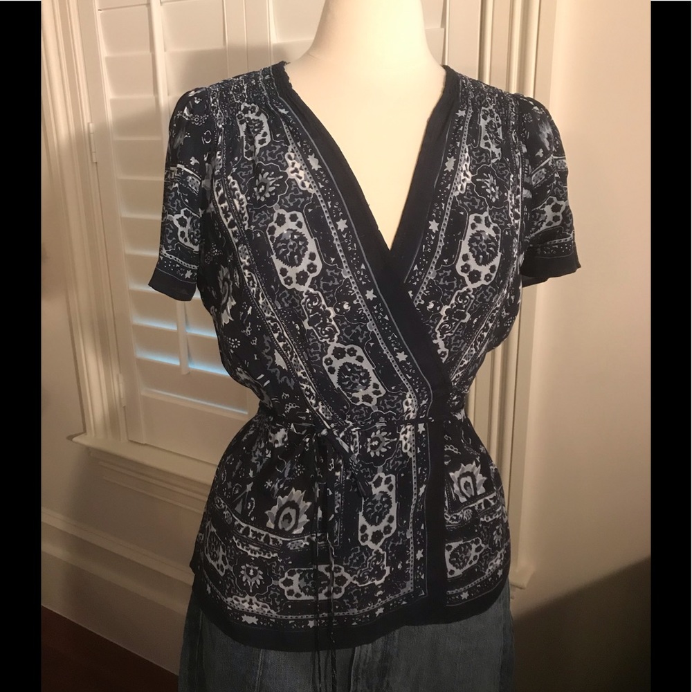 Lucky Brand Bandanna Print Wrap Top